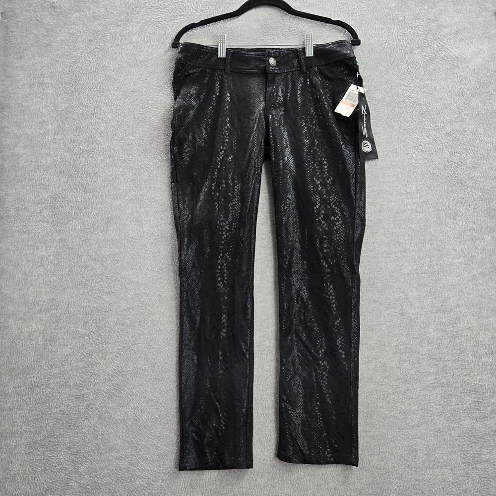 Seven7 Women Jeans 28 Black Animal Print‎ Jeggings Embroidered Shimmer NWT